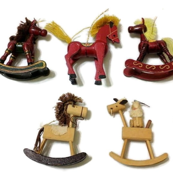 wooden rocking horse ornament